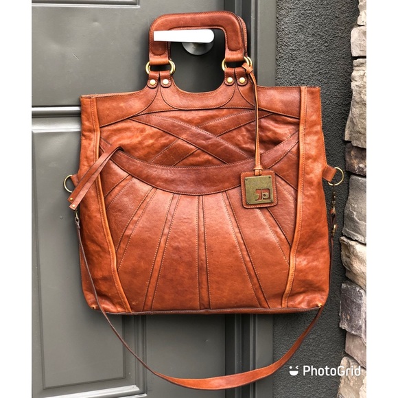 Joe's Jeans Handbags - Joes Jeans Cognac Leather Large Bag